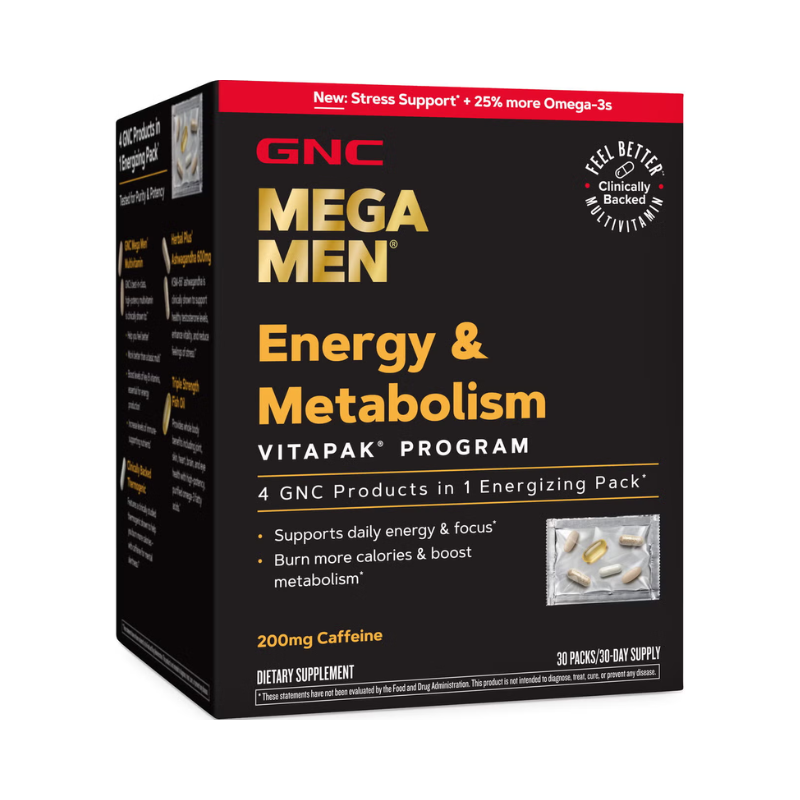 GNC Mega Men® Energy & Metabolism Vitapak® Program, 30 Packs - GNC