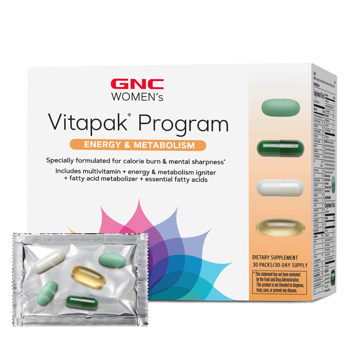 Suplimente alimentare - Gnc Women's Vitapak Program Energy And Metabolism, Complex De Multivitamine Pentru Femei, Energie Si Metabolism, 30 Pachetele