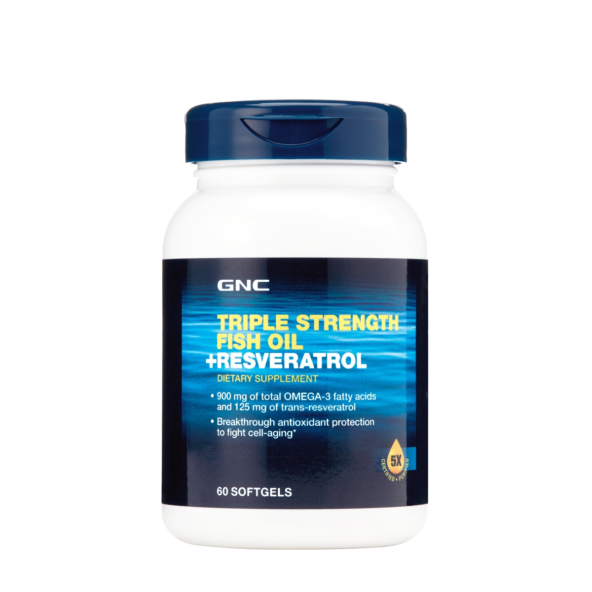 Suplimente alimentare - Gnc Triple Strength Fish Oil + Resveratrol, Ulei De Peste Si Resveratrol, 60 Cps