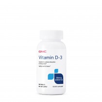 GNC Vitamin D-3 2000 IU, Vitamina D-3 - 50 mcg (2000 UI) Naturala 100% din Lanolina, 180 tb