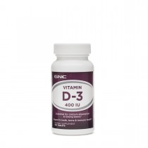 GNC Vitamin D-3 400 IU, Vitamina D-3 Naturala 100% din Lanolina 400 UI, 100 tb