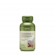 GNC Herbal Plus® Cinnamon & Chromium, Extract Standardizat de Scortisoara si Crom, 60 cps