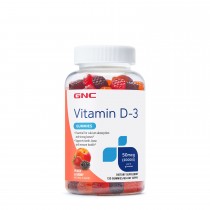 GNC Vitamin D-3 2000 UI, Vitamina D-3 50 mcg (2000 UI) Naturala 100% din Lanolina, 120 Jeleuri