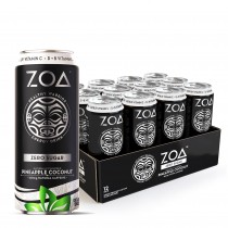 ZOA™ Energy Drink Zero Sugar  Bautura Energizanta 0 Zahar cu Aroma de Cocos si Ananas, 473ml
