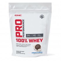 GNC Pro Performance® 100% Whey, Proteina din Zer, cu Aroma de Biscuiti si Crema, 411.6g