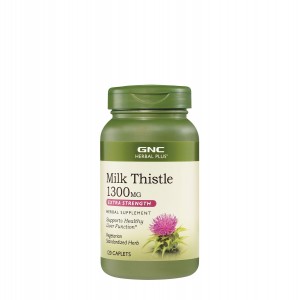GNC Herbal Plus® Milk Thistle Silimarina 1300 mg Extract din Seminte de Armurariu, 120 cps