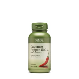 GNC Herbal Plus® Cayenne Pepper 500 mg, Ardei Cayenne, 100 cps