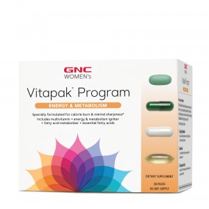 GNC Women's Vitapak Program® Energy and Metabolism, Complex de Multivitamine Pentru Femei, Energie si Metabolism, 30 Pachetele