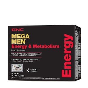 GNC Mega Men® Energy & Metabolism Vitapak® Program, Complex de Multivitamine Pentru Barbati, Energie si Metabolism, 30 Pliculete