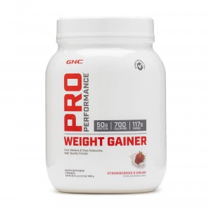 GNC Pro Performance® Weight Gainer, Formula Proteica Pentru Crestere In Greutate, cu Aroma de Capsuni, 1098 g