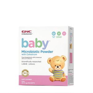 GNC Milestones® Baby™ Microbiotic Pudra cu Colostru, Fara Aroma, 20 Pliculete
