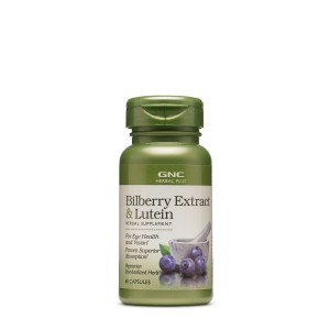 GNC Herbal Plus Bilberry Extract & Lutein, Extract de Afine si Luteina, 60 cps