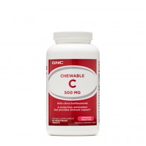 GNC Chewable C 500 mg, Vitamina C Masticabila, 90 tb