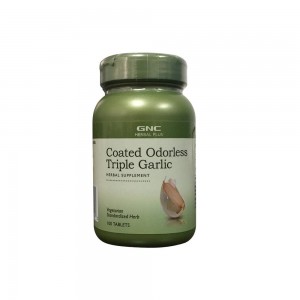 GNC Herbal Plus® Coated Odorless Triple Garlic, Usturoi cu Invelis Inodor, 100 tb