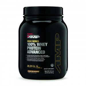 GNC AMP Gold Series 100% Whey Protein Advanced, Proteina din Zer, cu Aroma de Ciocolata, 930 g