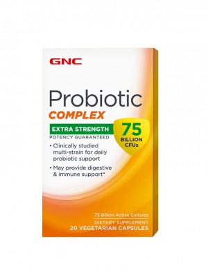 GNC Probiotic Complex Extra Strength 75 Billion CFUs, Probiotic 75 Miliarde UFC, 20 cps
