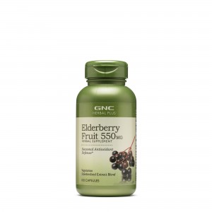 GNC Herbal Plus® Elderberry Fruit 550 mg, Extract Standardizat din Fructe de Soc, 100 cps
