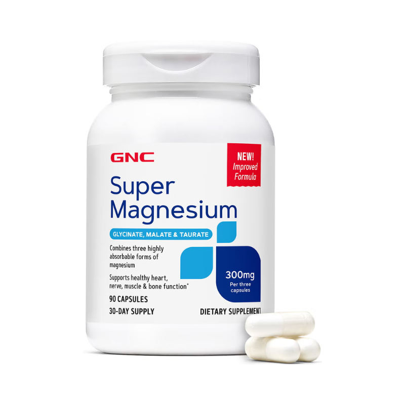 GNC Super Magneziu 300 mg, formula avansata cu glicinat, malat si