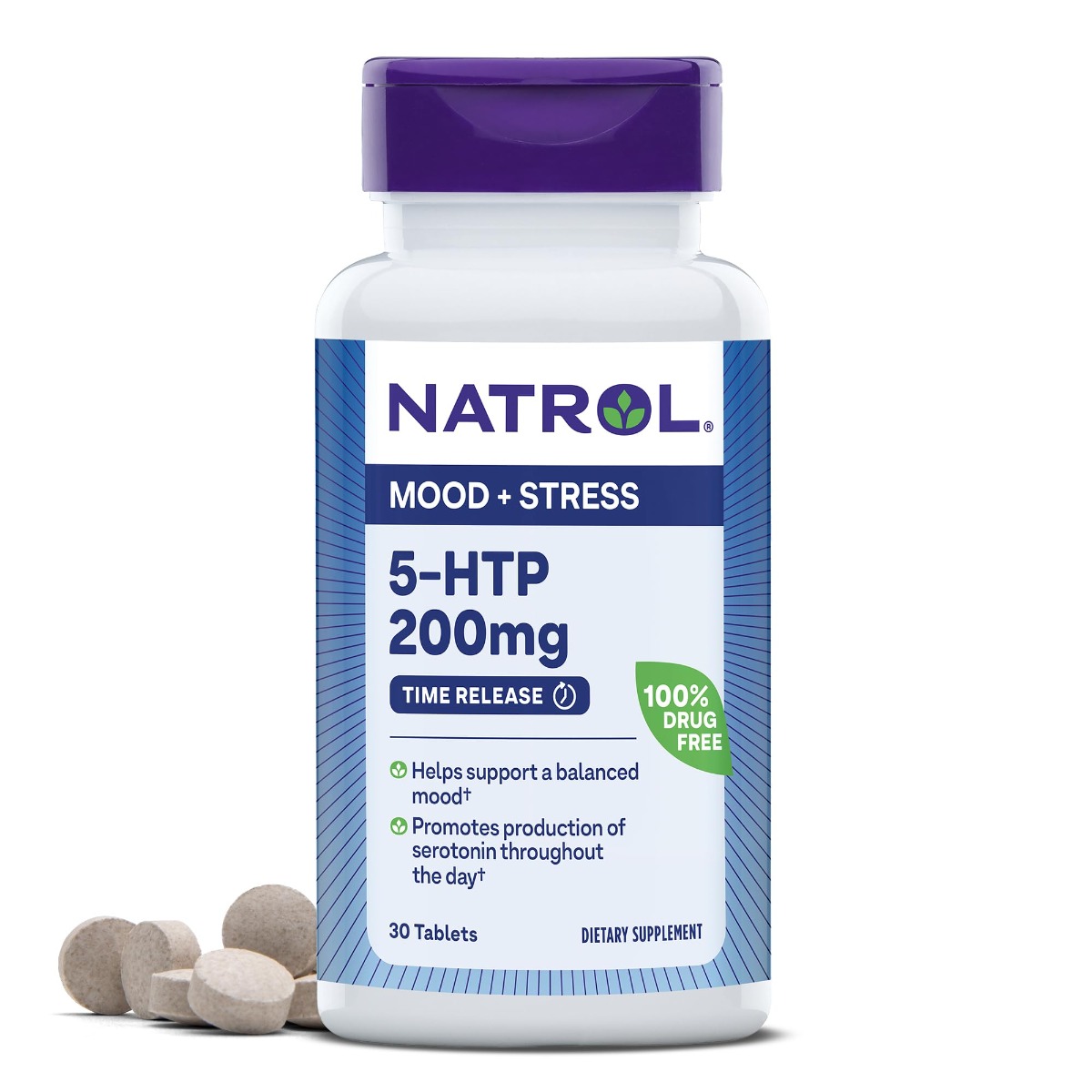 Suplimente alimentare - Natrol 5-htp 200 Mg Mood & Stress, 30 Tb