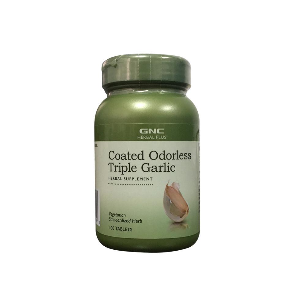 Suplimente alimentare - Gnc Herbal Plus Coated Odorless Triple Garlic, Usturoi Cu Invelis Inodor, 100 Tb